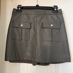 Abercrombie Olive Green Leather Skirt